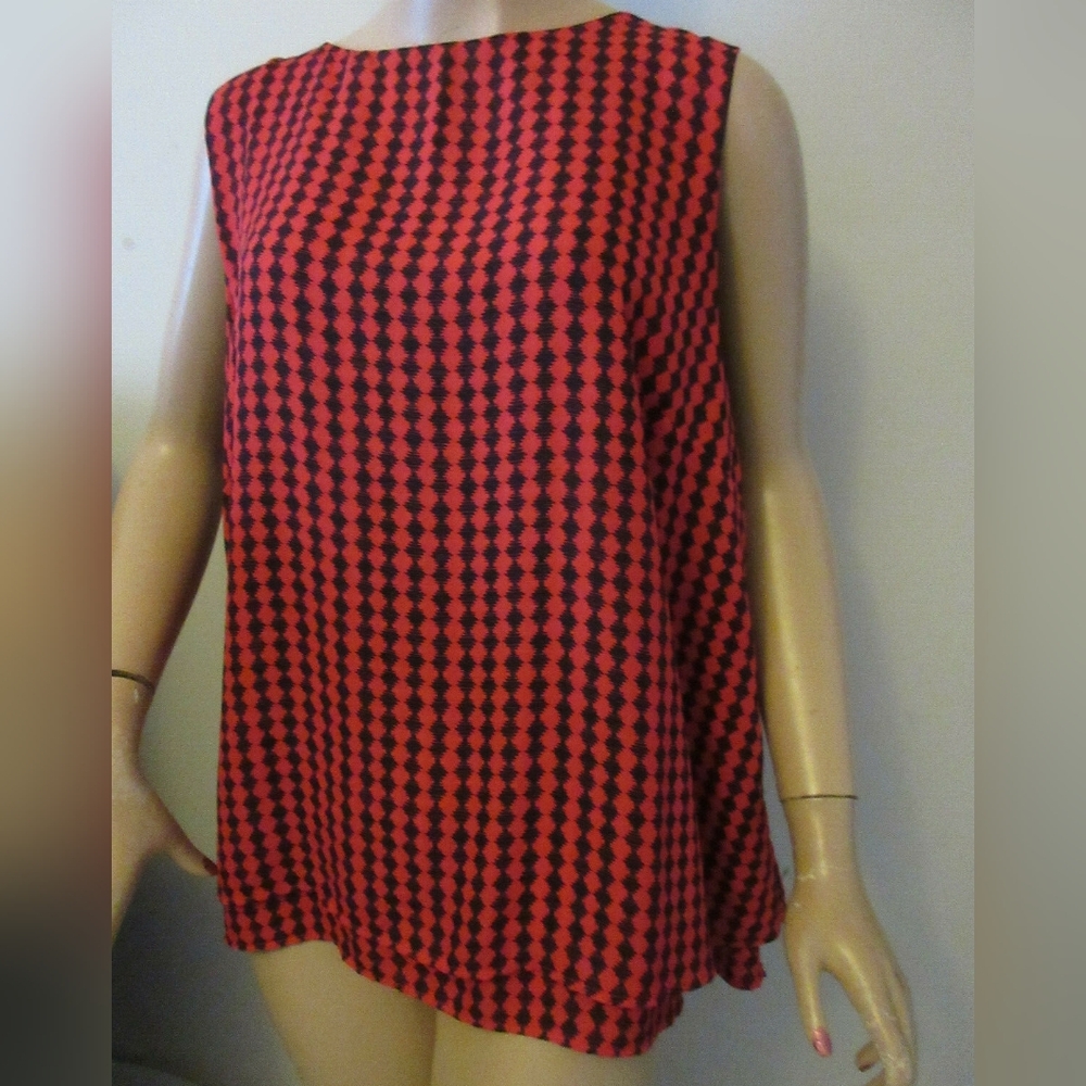 Joan Rivers Double Layer Crepe Top Split Back Women's Size XL